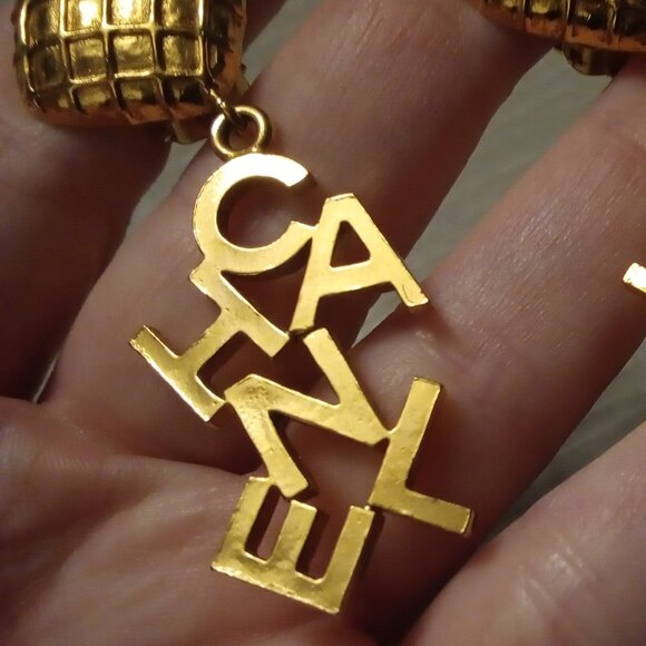 Chanel Vintage Dangle Earrings Clip-On Rare - Picture 7 of 17